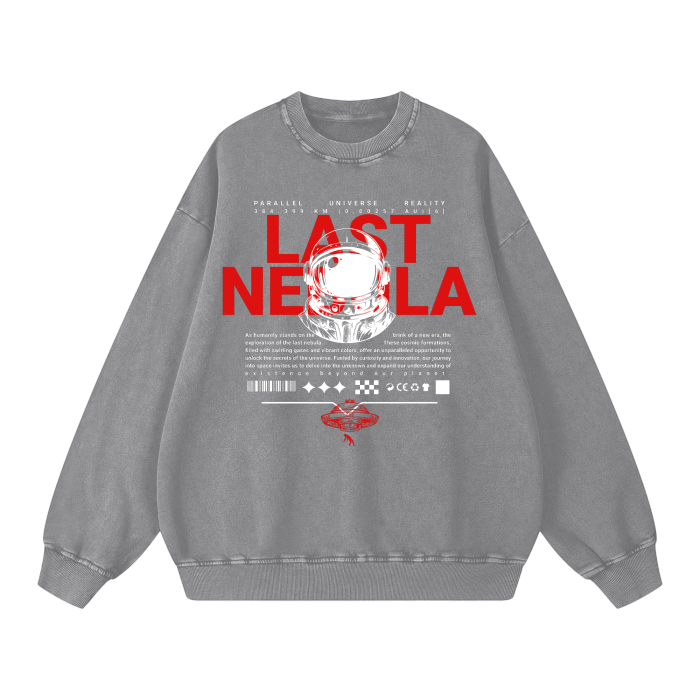Astronaut Vision Acid Wash Oversize Sweater - 360 GSM - LAST NEBULA