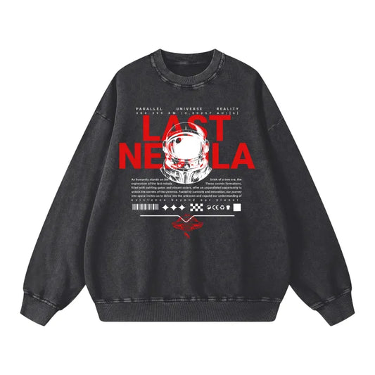 Astronaut Vision Acid Wash Oversize Sweater - 360 GSM