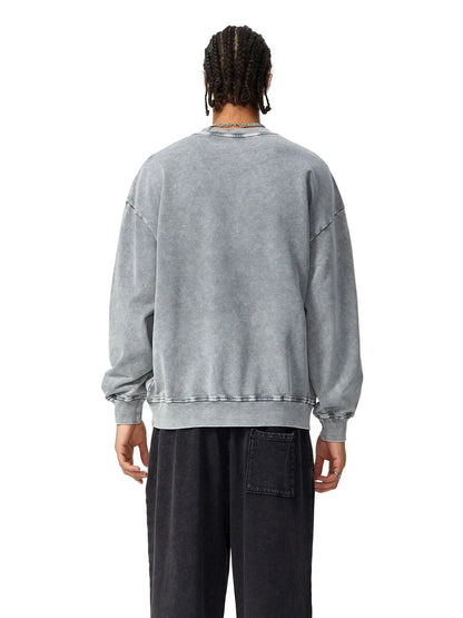 Astronaut Vision Acid Wash Oversize Sweater - 360 GSM