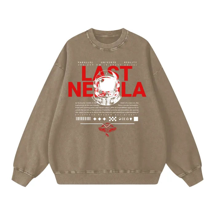 Astronaut Vision Acid Wash Oversize Sweater - 360 GSM