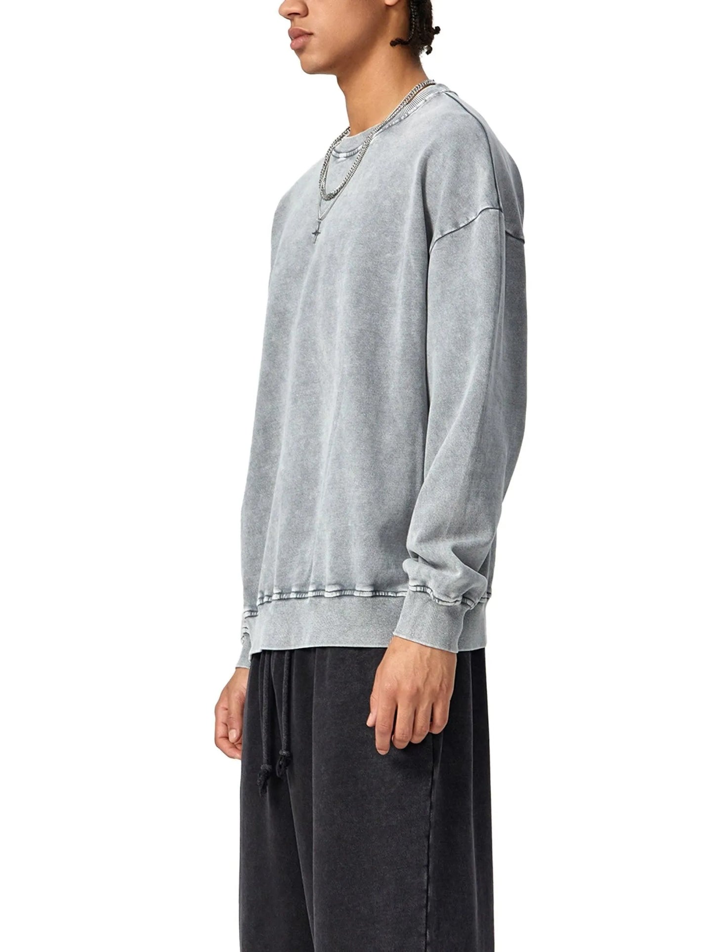 Astronaut Vision Acid Wash Oversize Sweater - 360 GSM