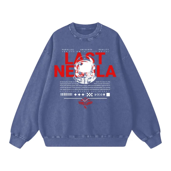 Astronaut Vision Acid Wash Oversize Sweater - 360 GSM