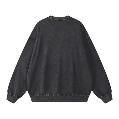 Astronaut Vision Acid Wash Oversize Sweater - 360 GSM