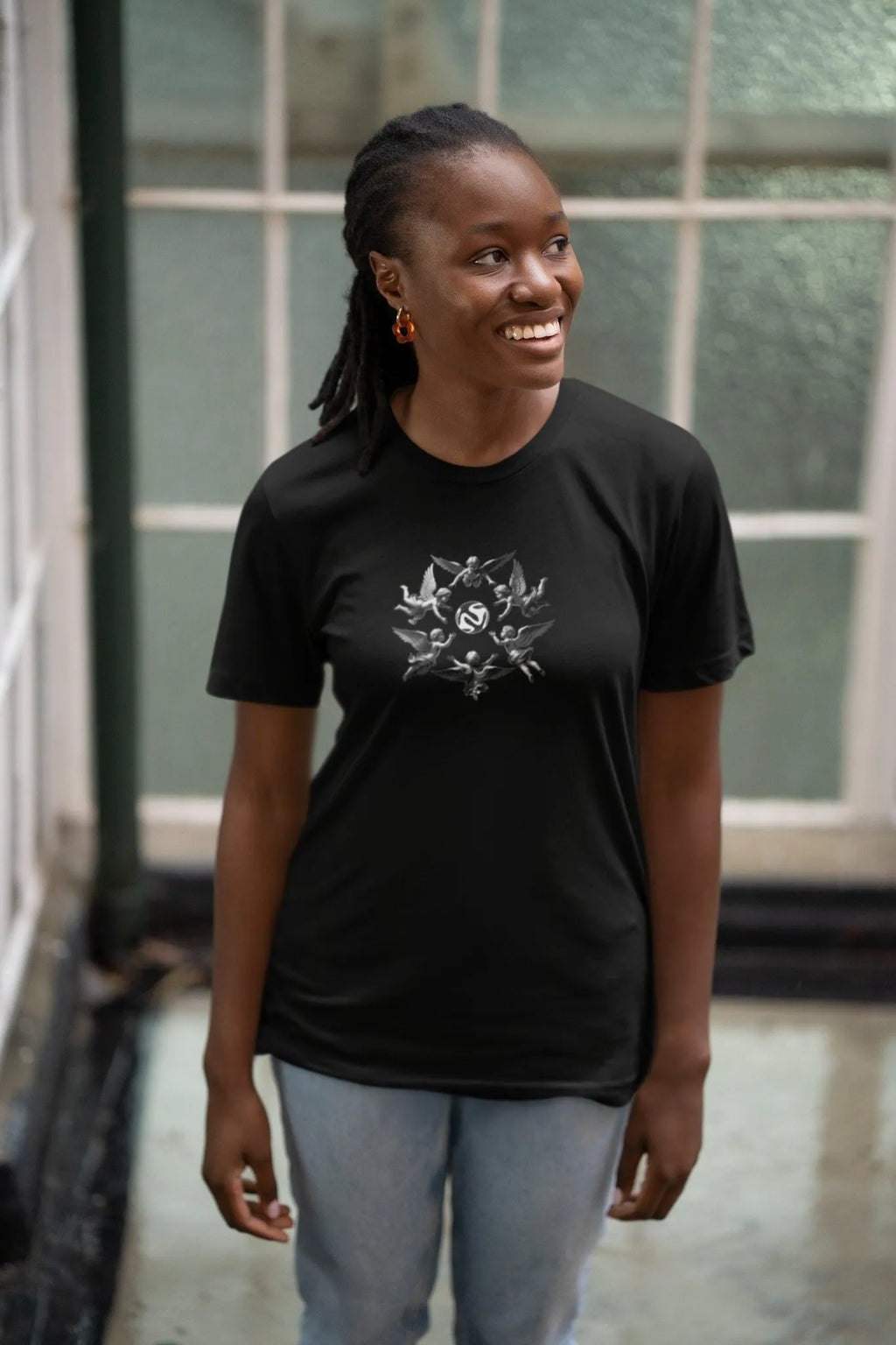 Celestial Cupid: Guardian of the Nebula T-Shirt (Unisex)