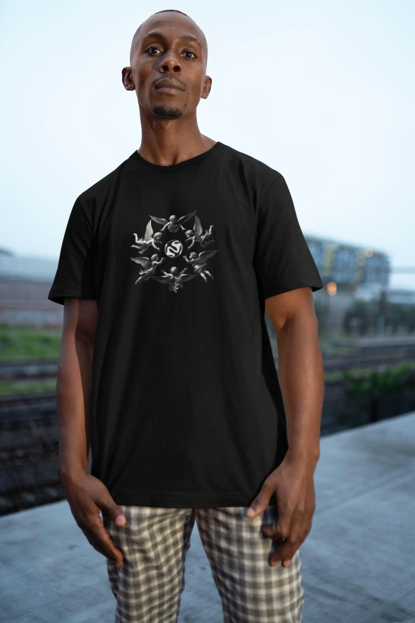 Celestial Cupid: Guardian of the Nebula T-Shirt (Unisex)