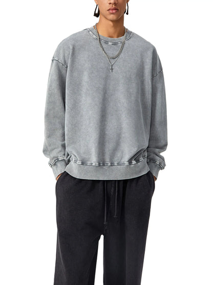 Astronaut Vision Acid Wash Oversize Sweater - 360 GSM